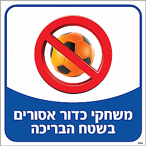 משחקי כדור אסורים בשטח הבריכה 30X30 ס"מ משחקי כדור אסורים בשטח הבריכה 30X30 ס"מ