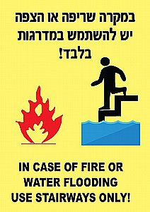 שלט פולט אור בשעת שריפה 12 × 17 ס"מ שלט פולט אור בשעת שריפה 12 × 17 ס"מ